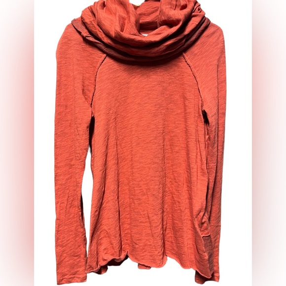 Free People Beach Cocoon Cowl Neck Pullover Rust XS - Picture 4 of 5